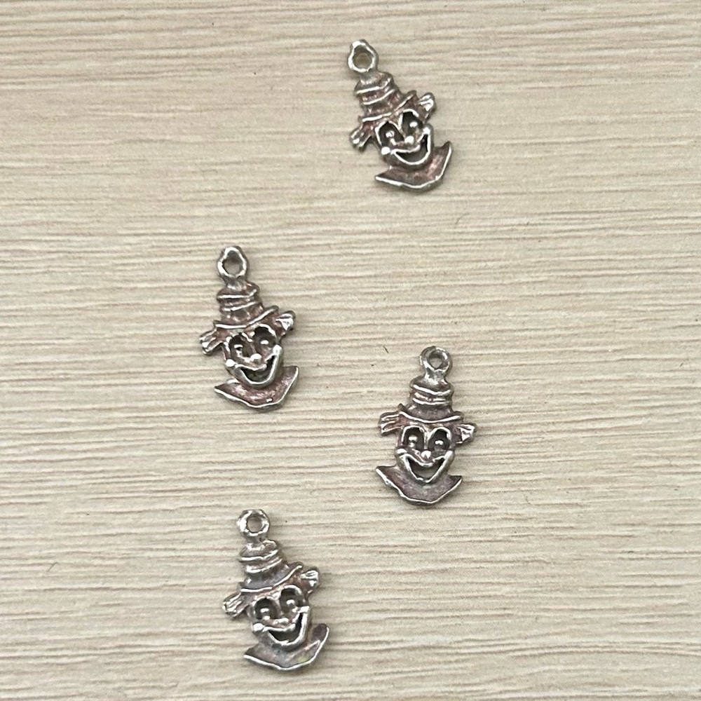 Tiny Sterling Silver Clown Charms (Set)